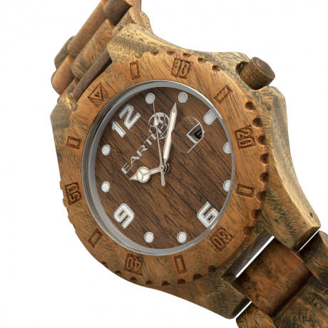 Earth Wood - Montre-bracelet Raywood avec date - Kaki/Tan
