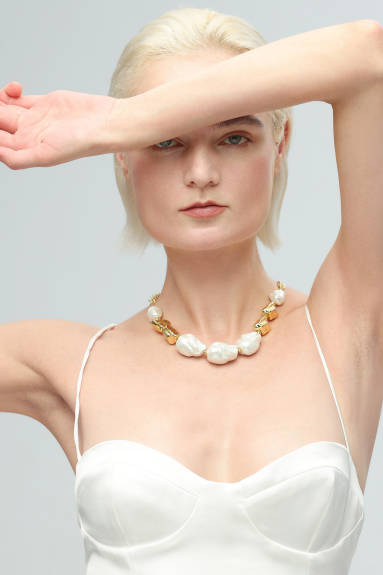 Classicharms-Grand collier de perles baroques