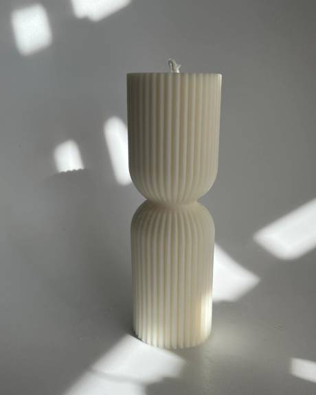 Striped Column Candle | Decorative Candle | AARAM LUX