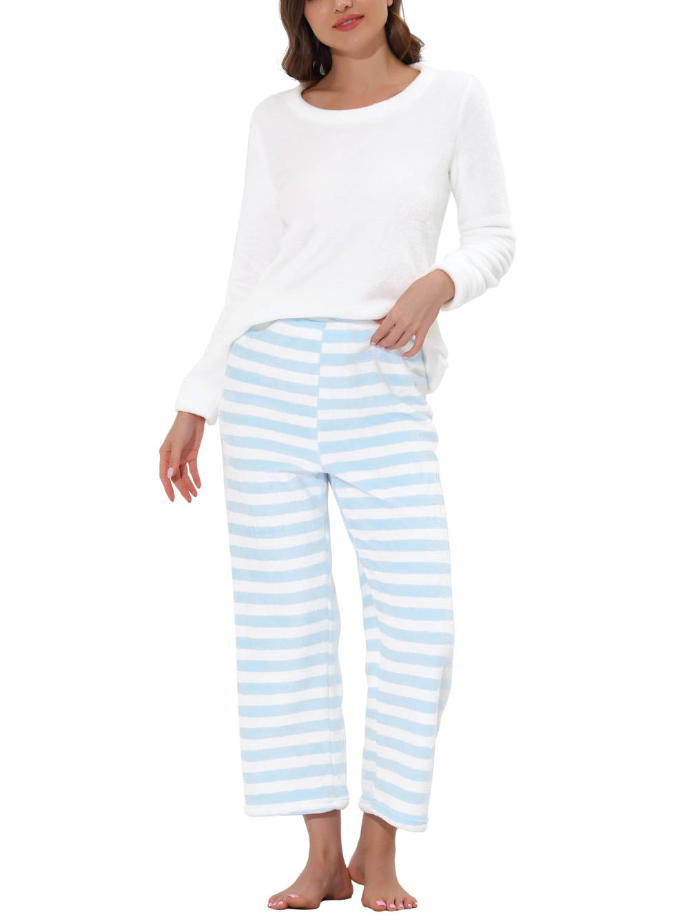 cheibear - Ensemble de pyjama chaud en flanelle à manches longues pour l'hiver