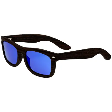 Earth Wood - Maya Polarized Sunglasses - Ebony/Blue