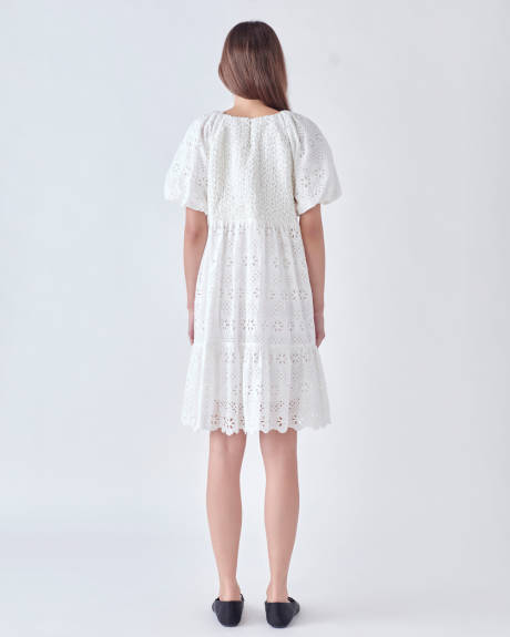 English Factory- Knit and Embroidery Combo Dress