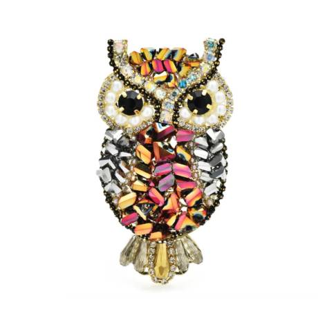 Multi Colored Crystal Owl Brooch  - Don't AsK