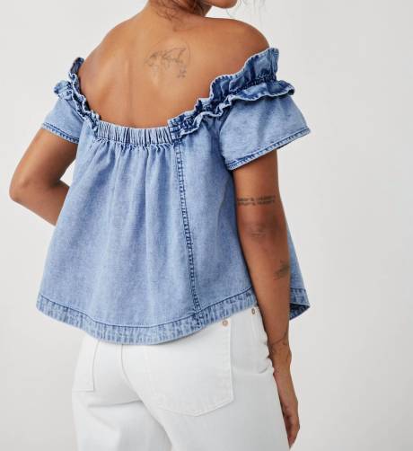 Free People - Off The Shoulder Jean Top