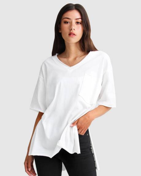 Belle & Bloom Brave soul t-shirt oversize - blanc