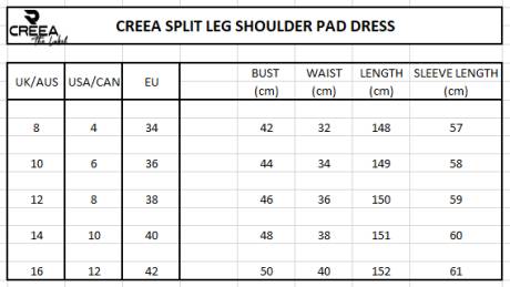 Split Leg Shoulder Pad Maxi Dress
