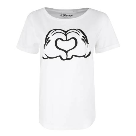 Disney - - T-shirt LOVE HANDS - Femme