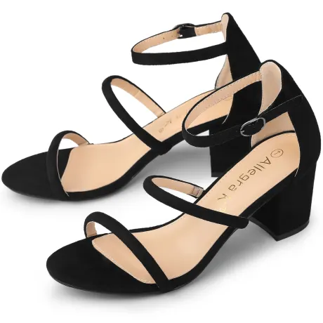 Allegra K - Block Heels Open Toe Casual Strappy Sandals