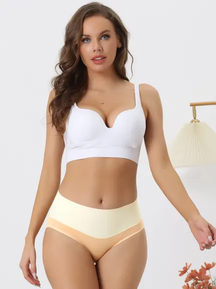 Allegra K- High Waist Cotton Briefs Tummy Control Panties