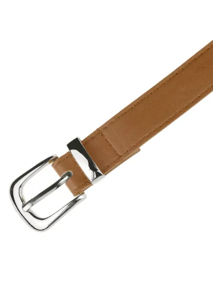 Allegra K- Faux Leather Silver Buckle Waist Belt