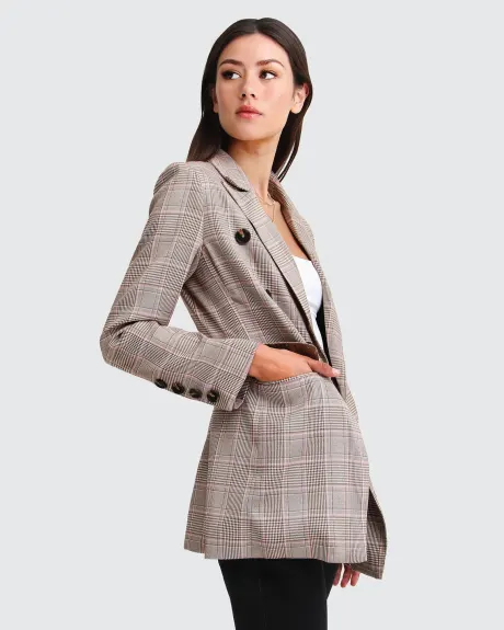 Belle & Bloom Too Cool For Work Plaid Blazer