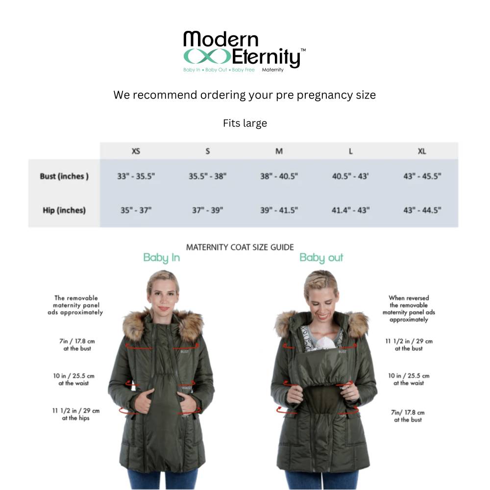 Lara - 3 in 1 Cotton Maternity Jacket Military Style - Modern Eternity  Maternity - Rwco