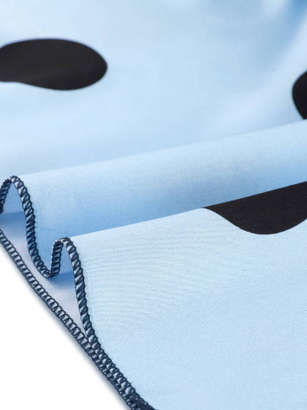 cheibear - Printed Satin Camisole Tops Shorts Pajama Set