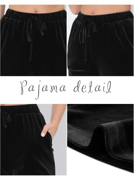 cheibear - Pantalon de pyjama en velours à jambe large