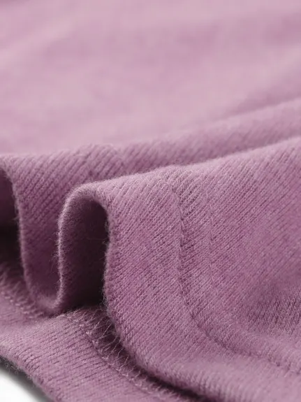 Allegra K- V col Blouse manches 3/4 boutons tricoté massif décor haut ruché