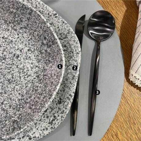 Ryo Granite 20 Pièces Service d’ensemble de vaisselle pour 4 - Effet satin