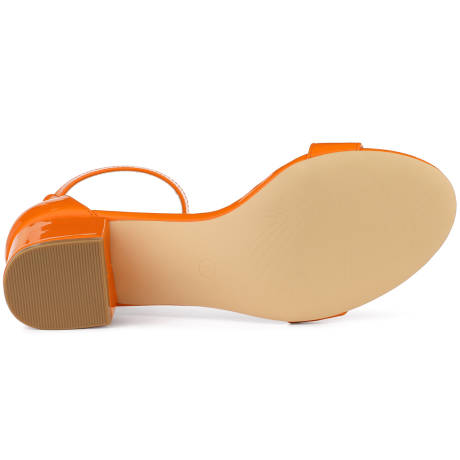 Allegra K- Open Toe Chunky Heel Ankle Strap Sandals