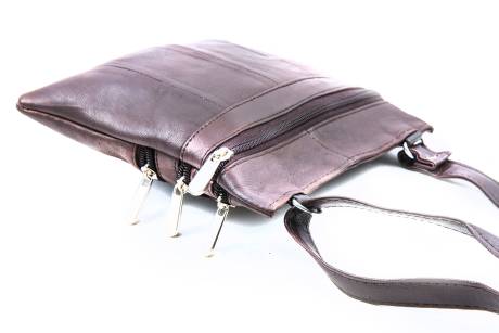 CHAMPS Leather Triple Zip Crossbody Bag
