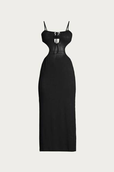WE WORE WHAT - Ruched Cutout Maxi Cover Up