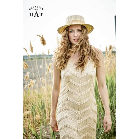 Canadian Hat 1918 - Batia-Boater Hat With Textured Straw