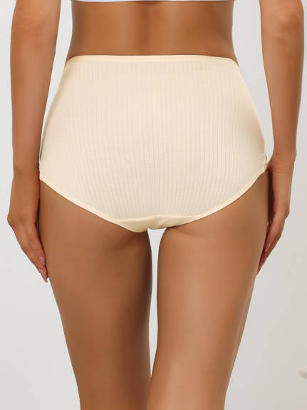 Allegra K- Women's Ribbed High Waist Tummy Control Underwear