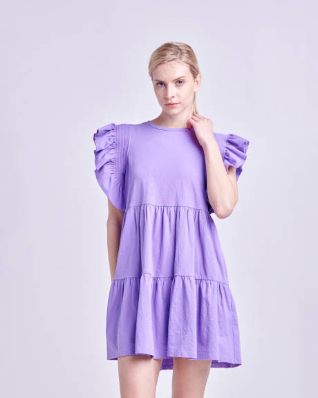 English Factory- Knit Ruffled Mini Dress