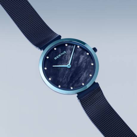 BERING - 32mm Ladies Charity Stainless Steel Watch In Blue/Blue