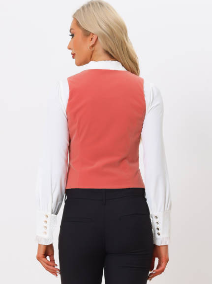 Allegra K- Women's Velvet Waistcoat Racerback Vest