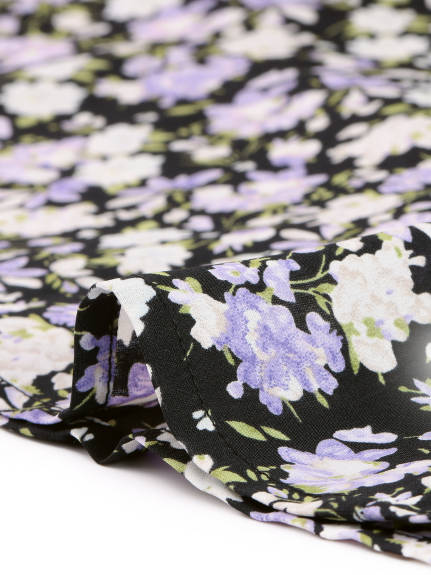 Allegra K- Robe chemise à manches courtes avec nœud papillon et fleurs