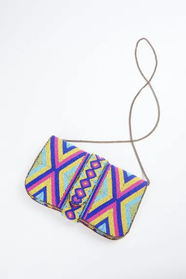 ETHNiQUE - Heera Handmade Beaded Shoulder Clutch Bag