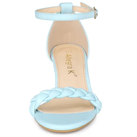 Allegra K - Summer Chunky Heels Dual Strap Sandals