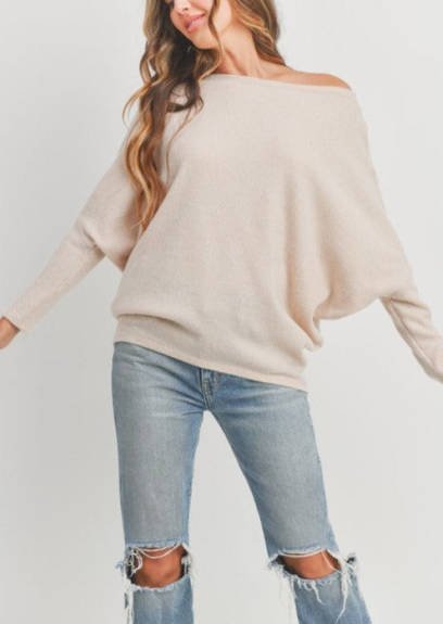 Evercado - Boat Neck Brushed Knit Top