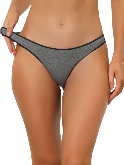 Allegra K- Low-Rise Bikini Sweat-Absorbing Thongs Panties
