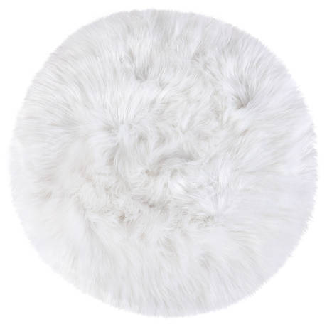 PiccoCasa- Faux Fur Round Fluffy Area Rugs 3 x 3 Feet