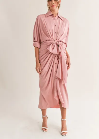 Evercado - Elegant Shirt Midi Dress