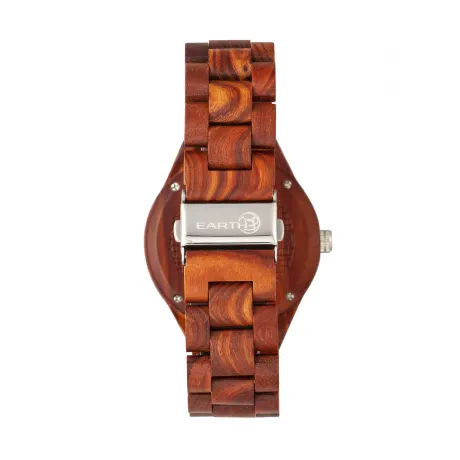 Earth Wood - Sapwood Bracelet Watch w/Date - Red