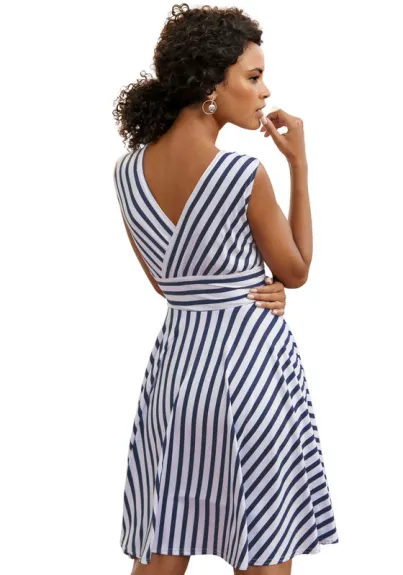 Lascana - Striped V-Neck Dress