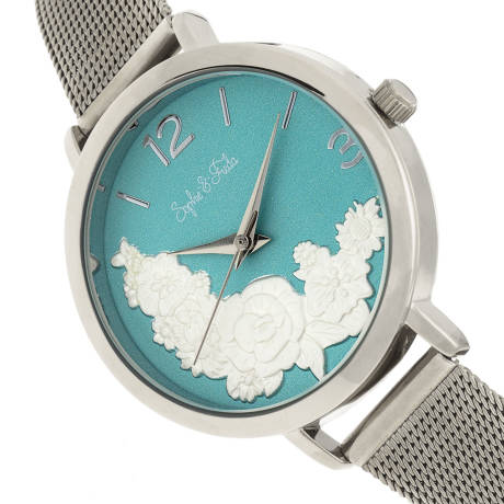 Sophie and Freda - Lexington Bracelet Watch - Silver/Turquoise