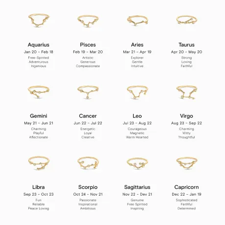 Bearfruit Jewelry - Anneau du zodiaque constellation - Gémeaux