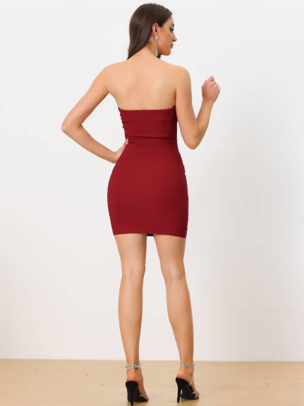 Allegra K- Mini robe Strapless Tube Top body pour femmes