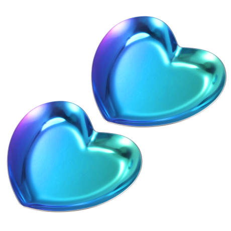 Cheibear- Rainbow Color Heart Shape Decor Plate 2pcs