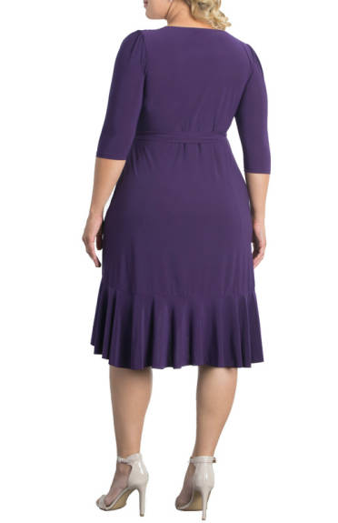 Kiyonna Whimsy Ruffled Midi Wrap Dress (Plus Size)