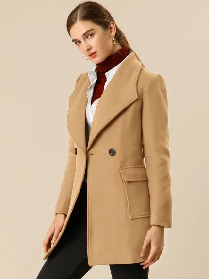 Allegra K- Trench-coat long ceinturé à revers et col châle