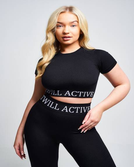 Twill Active - Avra Panel Recycled Seamless Crop Top - Black