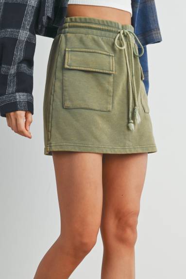 Mini-jupe décontractée à poches avant