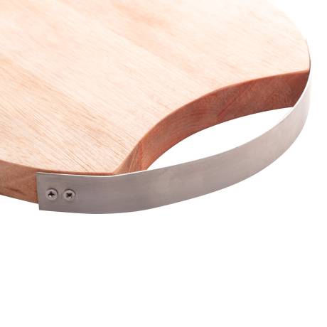 Liptus Collection Planche de service en bois avec poignée en acier inoxydable 20x2cm