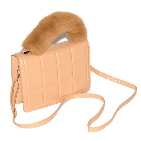 Nicci Ladies Handbag with Faux Fur Handle