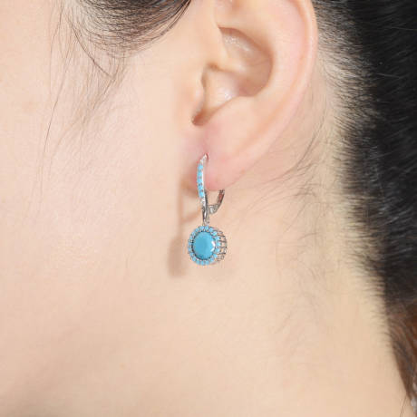 Genevive Boucles d'oreilles pendantes en argent sterling avec zircones cubiques colorées