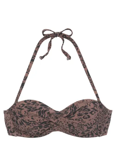 Lascana-Leopard Print Bandeau Bikini Top
