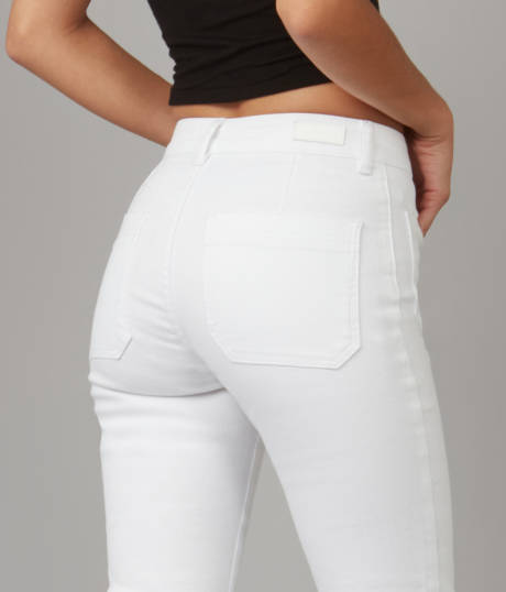 Lola Jeans ALICE-WHT High Rise Flare Jeans
